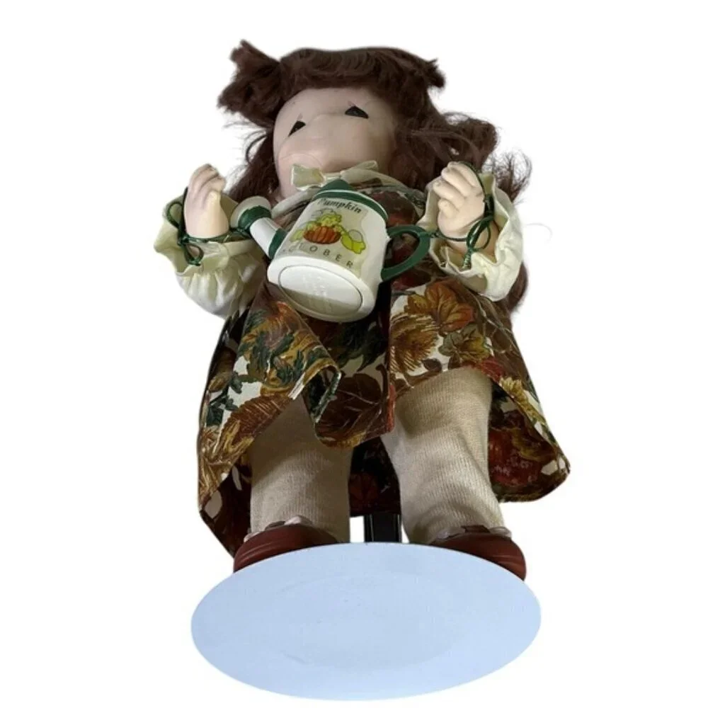 Vintage Collectible Doll with Stand Precious Moments 1434 Pumpkin October 1995